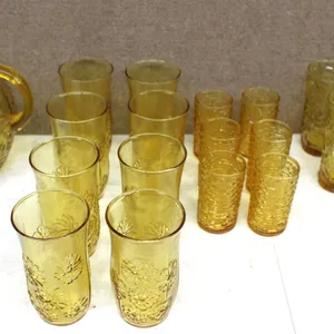 Amber Glass Beverage Set with Pitcher