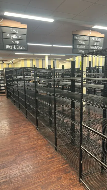 Metro metal wire multi-tier shelving racks. Features black finish and multi-tier adjustable wire shelves. Dimensions: (6) 48" x 18" and (1) 36" x 18".
