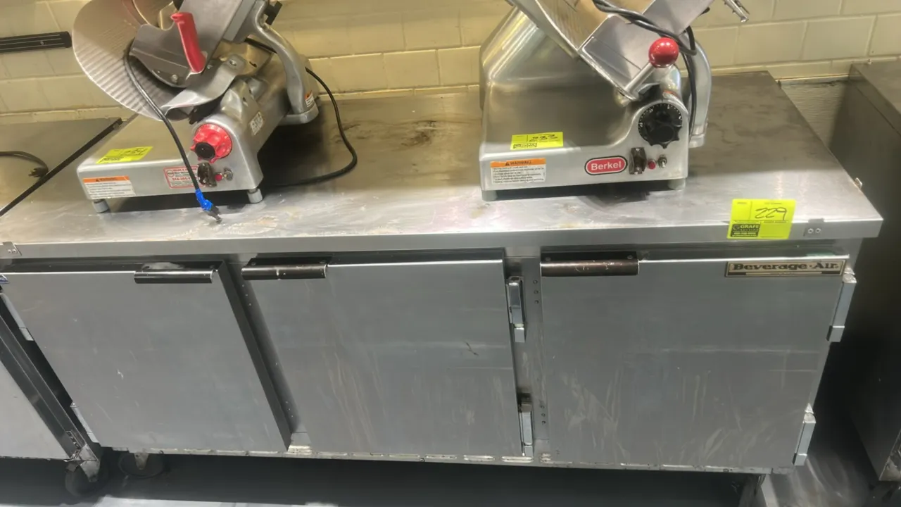 Beverage-Air WTR72 commercial undercounter refrigerator. Features stainless steel construction, 3 solid doors, and self-contained refrigeration. 72" x
