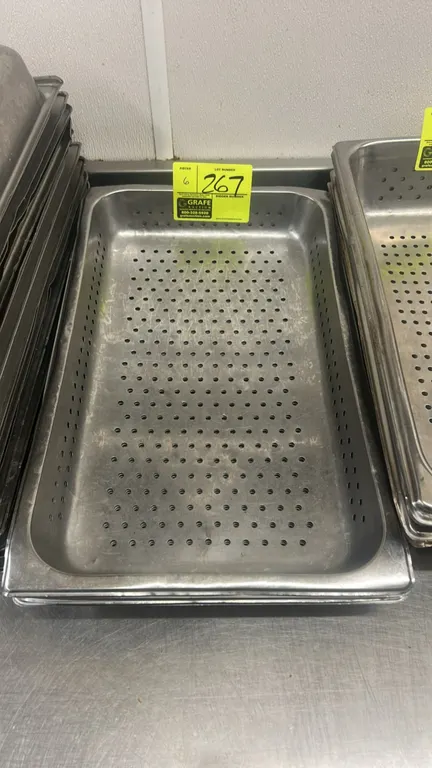 Metal full-size perforated insert pans. Features perforated bottom and sides for draining and steaming. 2"D.