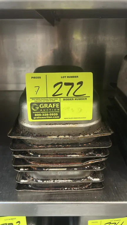 Metal 1/3-size insert pans. Features 2" depth.