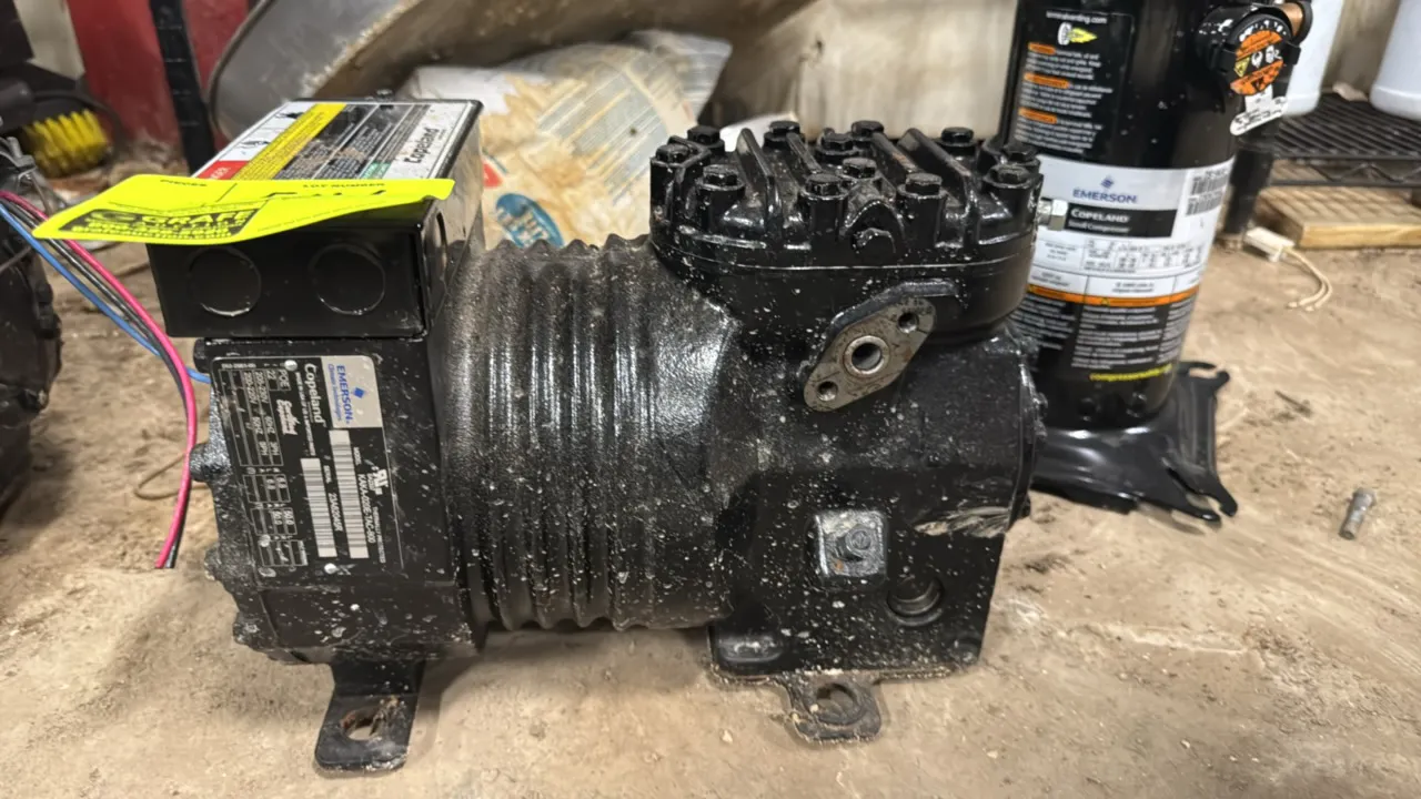 2023 Emerson Copeland KAKA-020E-TAC-800 2 HP refrigeration compressor. S/N: 23A62045R. Electrical: 208-230V, 60 Hz, 3-Phase. Note: Untested for functi