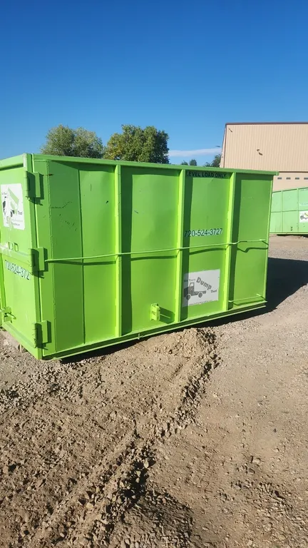 20-yard roll-off dumpster container. Features rear double barn doors and a 36" hook height hooklift interface. Marked Container #2007. Dimensions: 11'