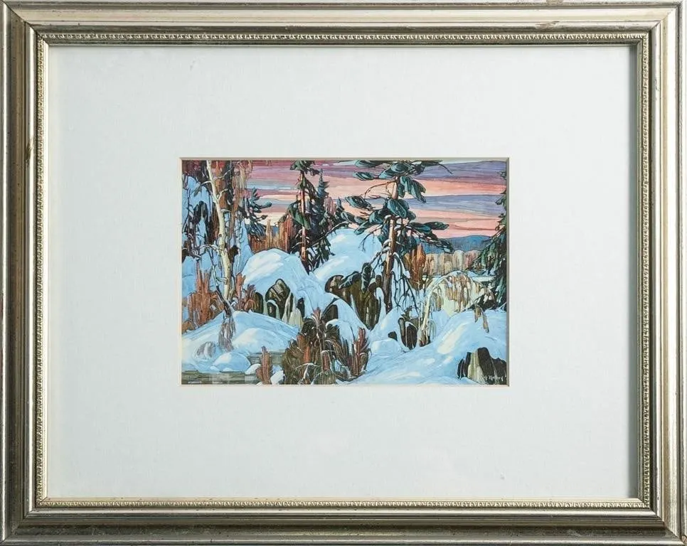 GASTON REBRY WINTER LANDSCAPE FRAMED ART PRINT