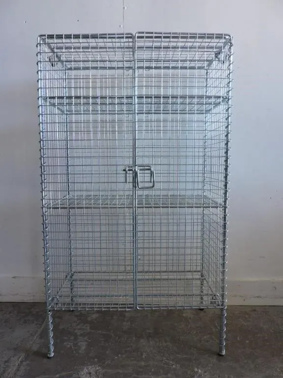 WIRE SECURITY CAGE WITH 2 INNER SHELVES