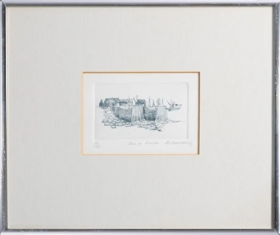 MICHAEL MESHEAU "PAIR A DOCKS" ENGRAVING ED. 21/25