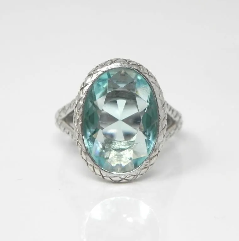925 SILVER RING W/ BLUE IMITATION STONE 3.71g