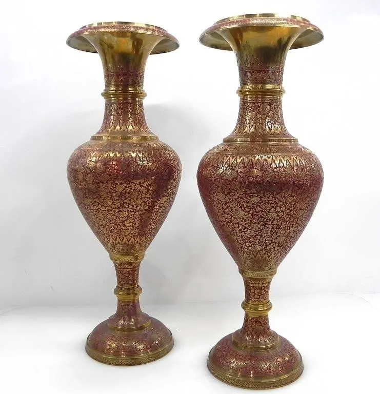 SET OF BRASS VASES