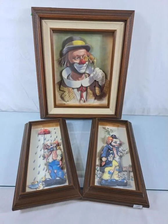 Vintage Arthur Sarnoff 3D "Rolo the Clown" Print