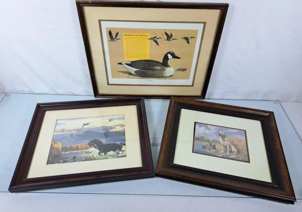Trio of Hunting Themed Prints - Largest is