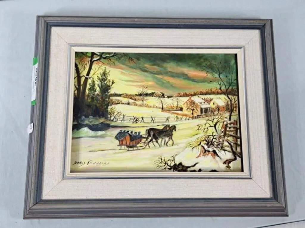 Doris Townsend Winter Scene Painting - 14"Hx17"W