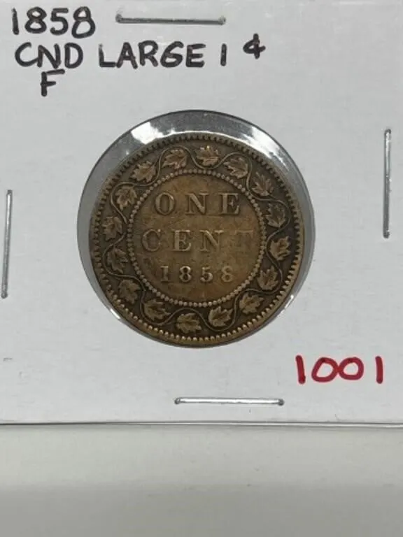 1858 Cdn Large Cent - F