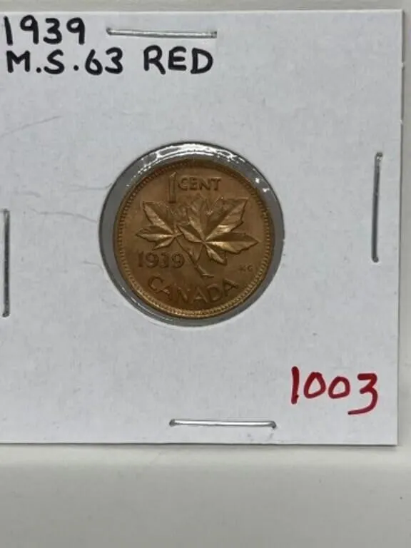 1939 Cdn Small Cent - Ms 63