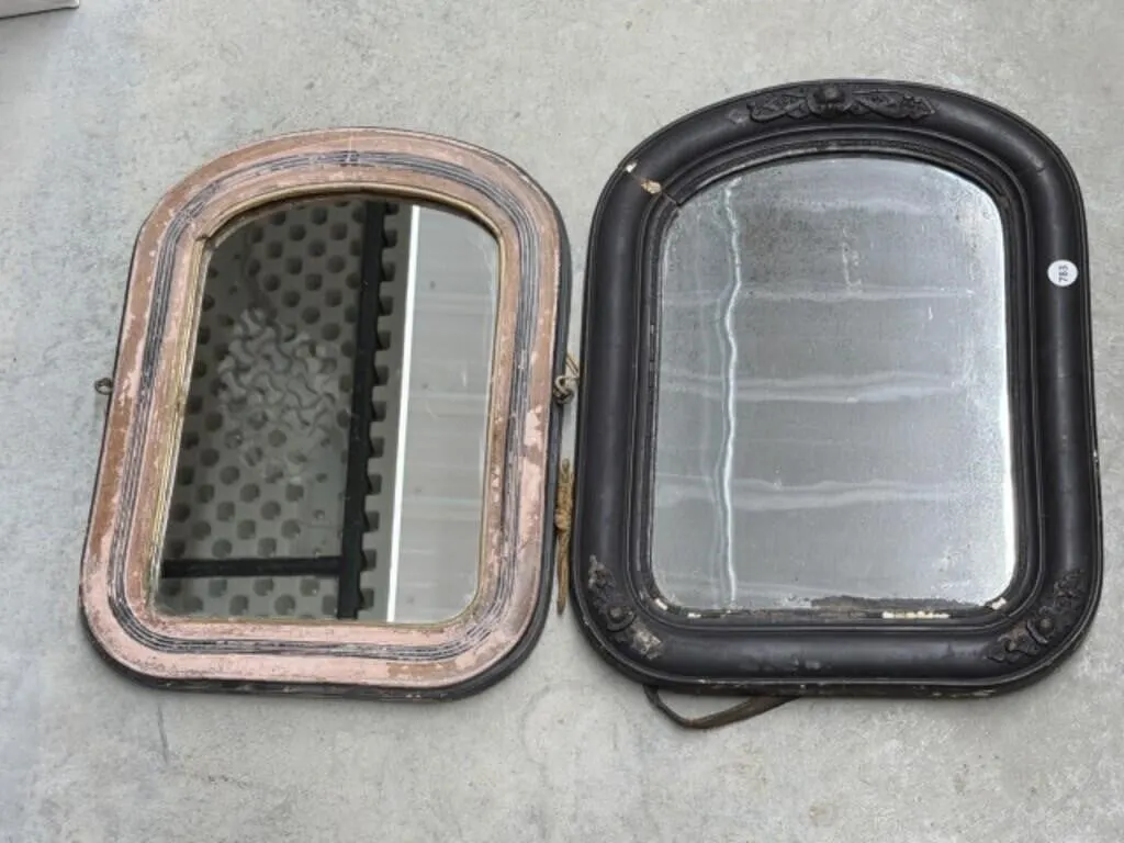 2 Vintage Wood Framed Mirrors (frames have damage)