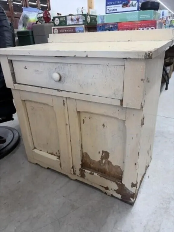 Painted Rustic Cabinet, 32 x 18.5 x 30 "