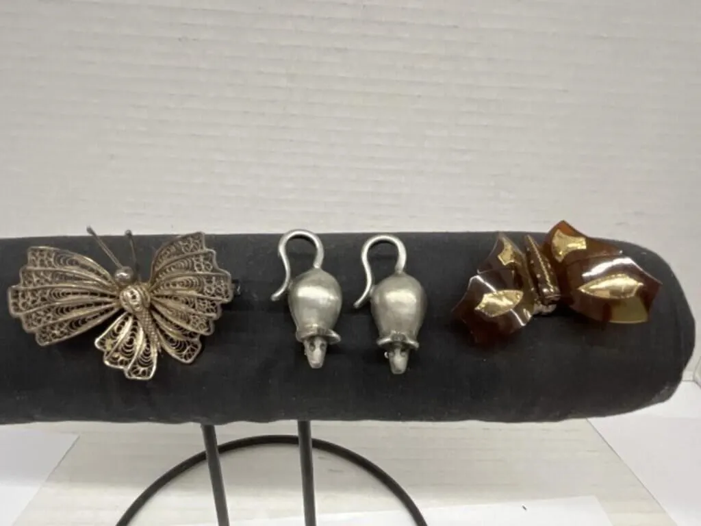 2 Butterfly Brooches and 2 Mice Brooches