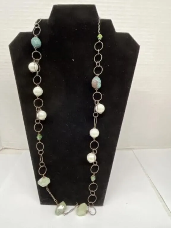 Modern Necklace Made from Metal Links that join