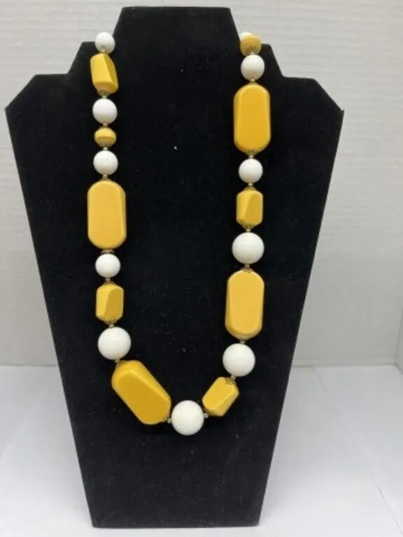 Modern Endless Necklace Made from White Balls and