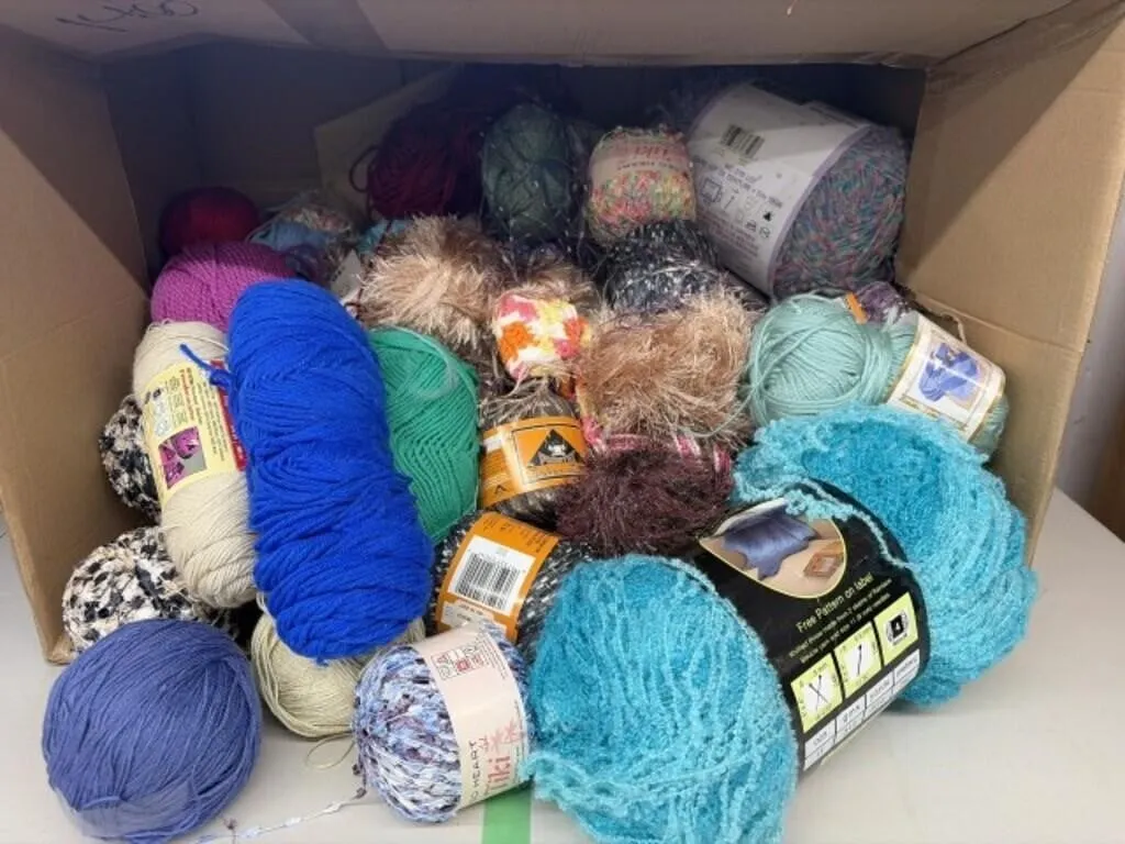 Box of Assorted Yarn