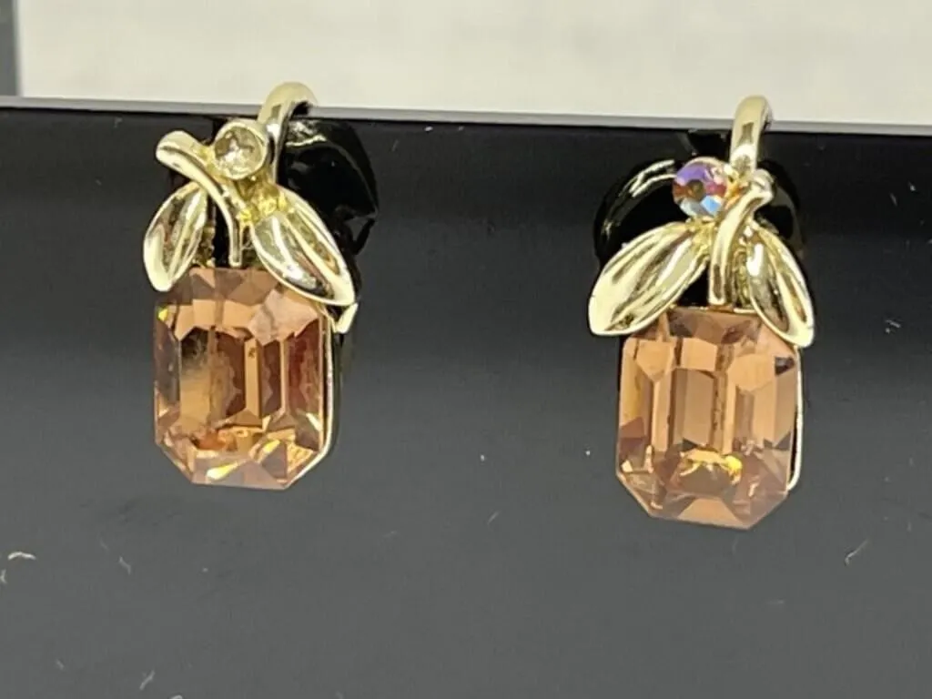 Pair of Screw Back Earrings by Lisner in gold