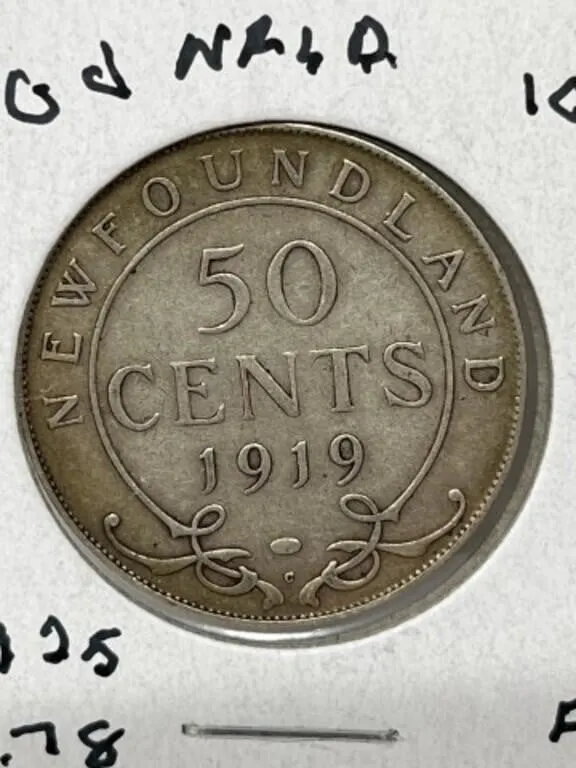 1919 Nfld 50 Cents- Silver