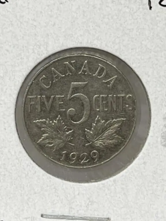 1929 Cdn 5 Cents