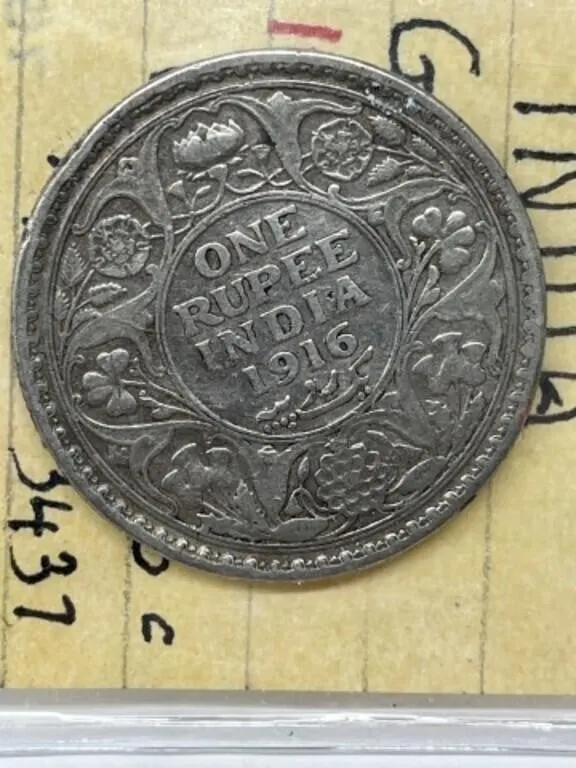 1916c India 1 Rupee - George V