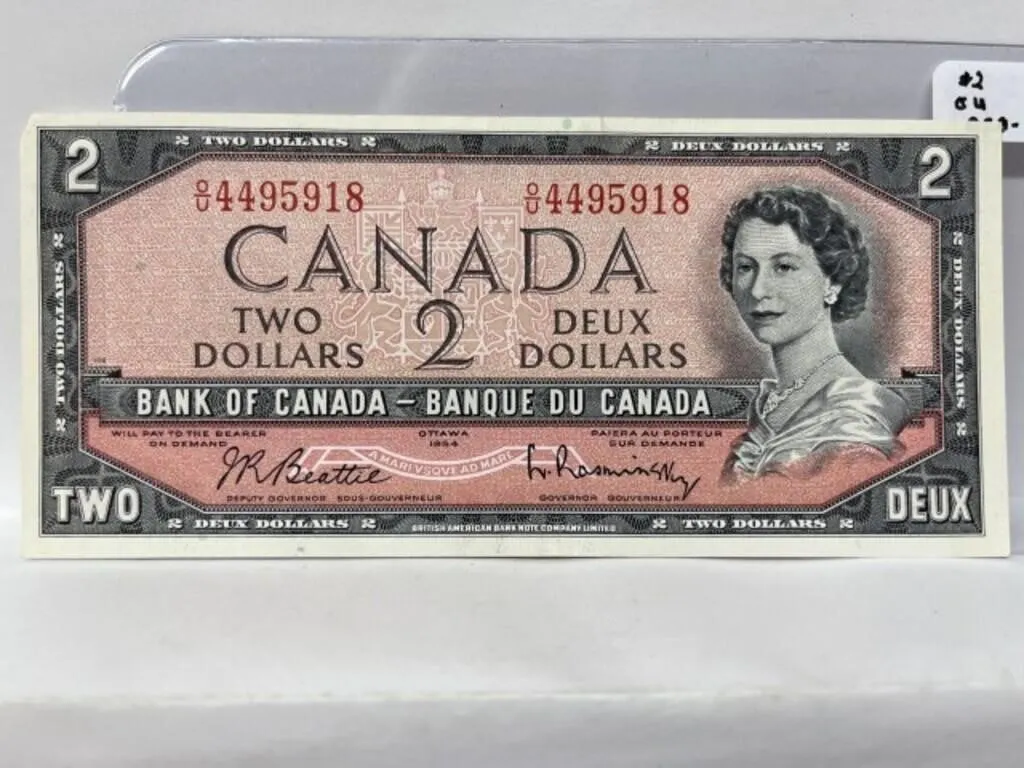1954cdn $2 Bill - Beattie/ Rasminsky
