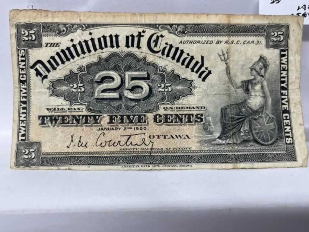 1900 Cdn 25 Cent Bill - Courtney