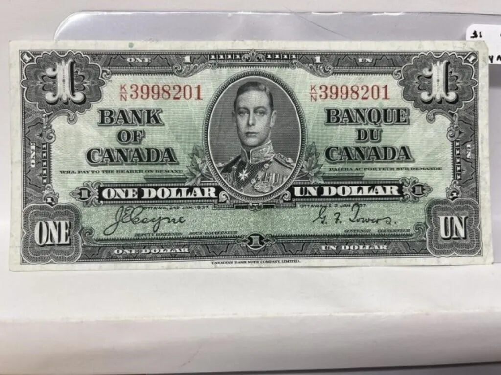 1937 Cdn $1 Bill - Coyne/ Towers