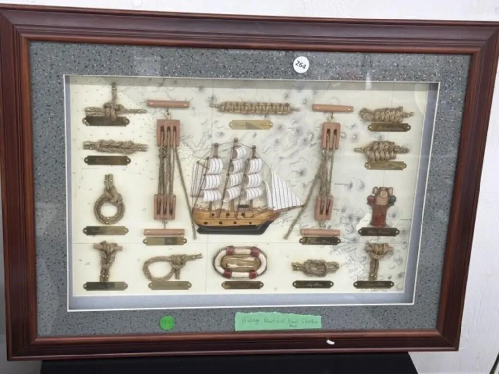 Vintage Nautical Knot Shadow Box