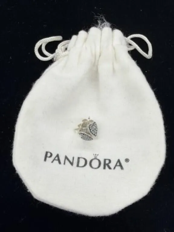 Pandora Sterling 925 Silver & CZ Heart Stud