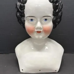 Antique Porcelain Shoulder Head Bust, 11 ".