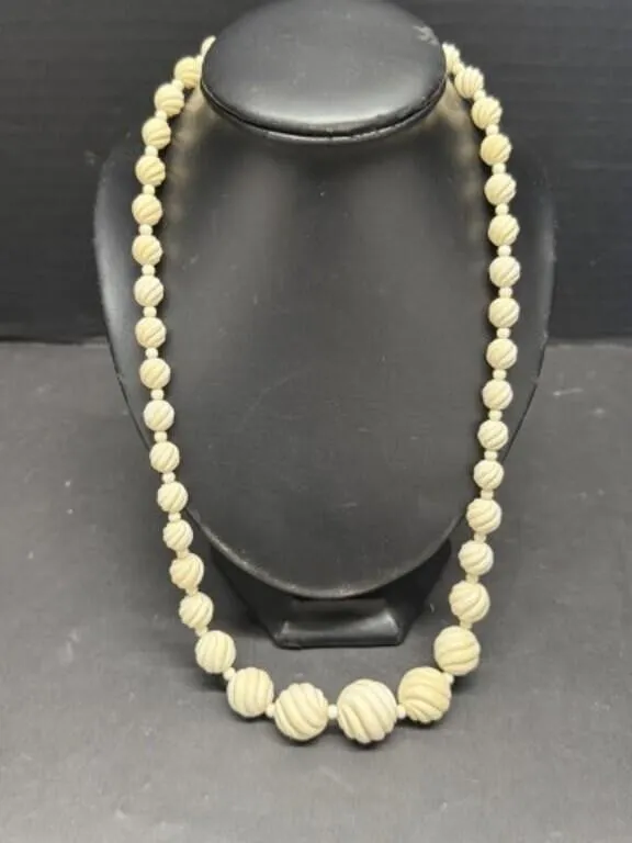 Ivory Necklace Made from Carved and Shaped Ivory