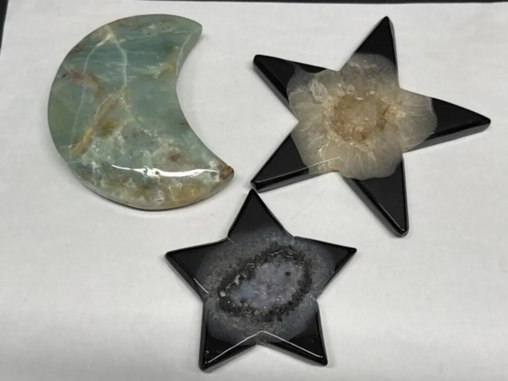 Caribbean Moon & 2 Black Agate Stars
