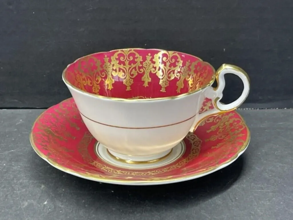 Aynsley Central Floral Bouquet Teacup & Saucer