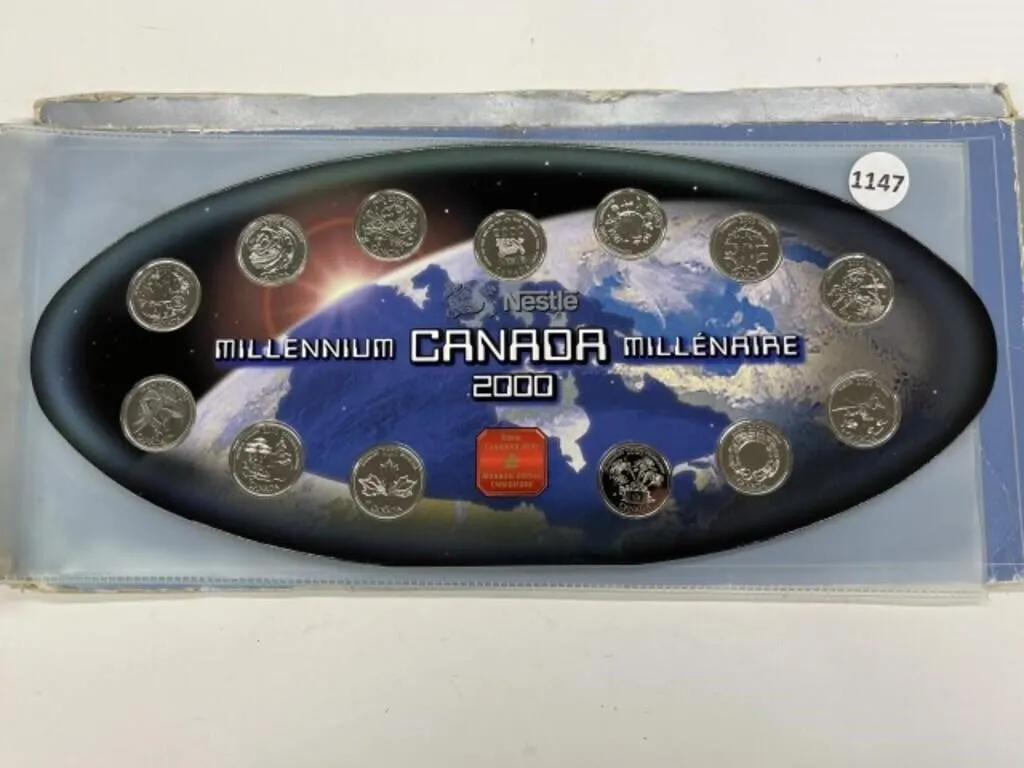 2000 Cdn Millennium Quarter Collection-13 Coins