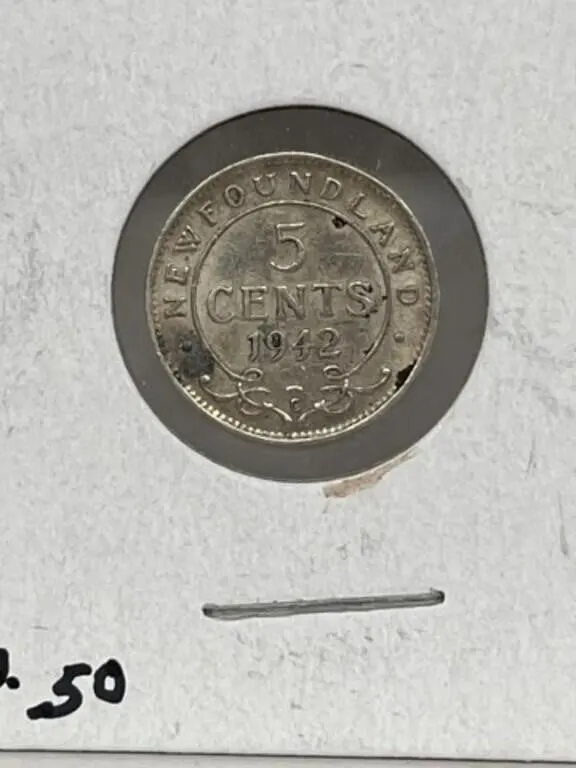 1942 Nfld 5 Cents
