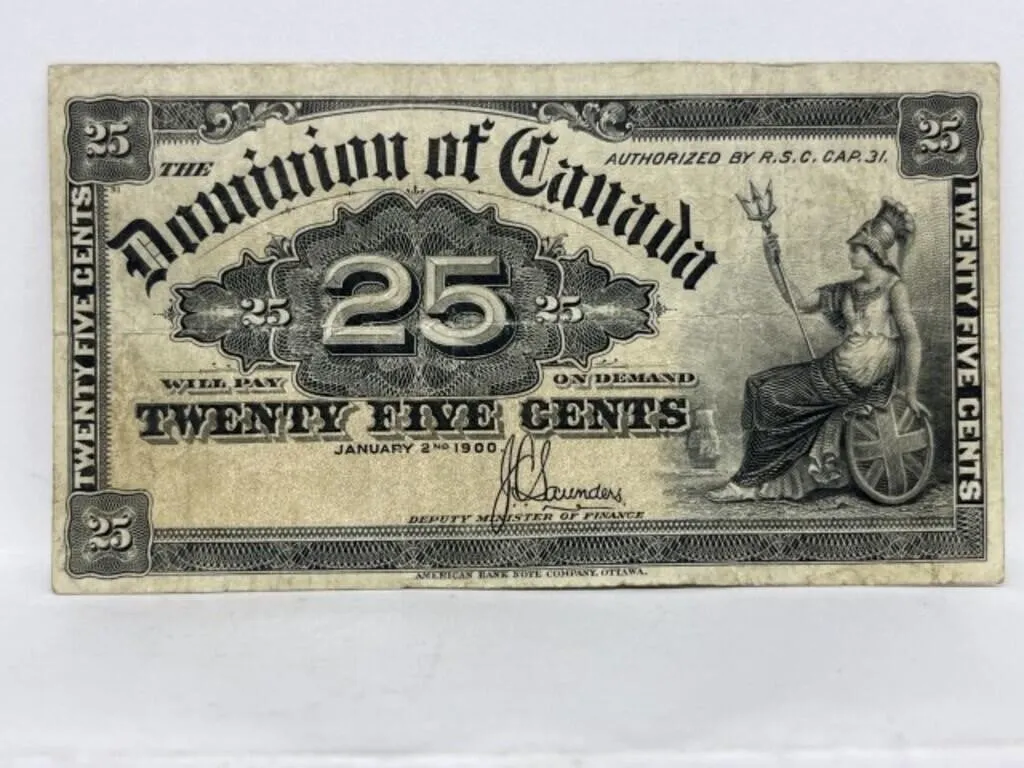 1900 Cdn 25 Cent Note - Saunders