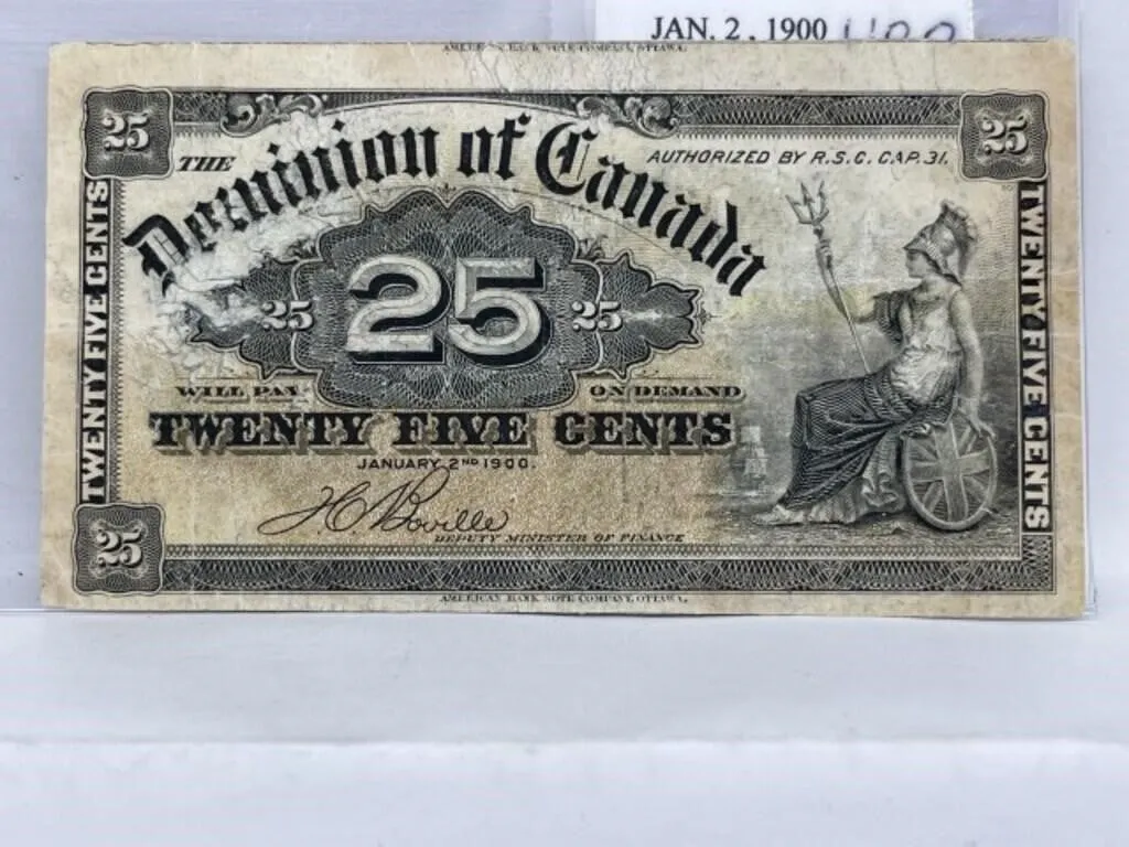 1900 Cdn 25 Cent Note - Boville