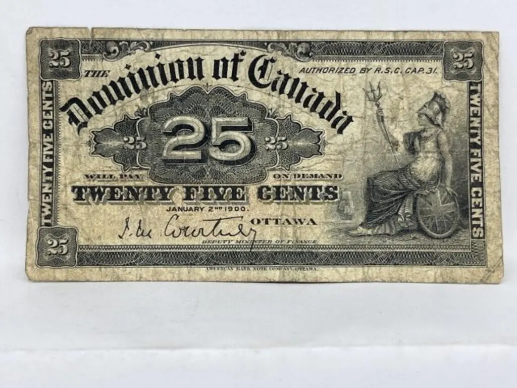 1900 Cdn 25 Cent Note - Courtney