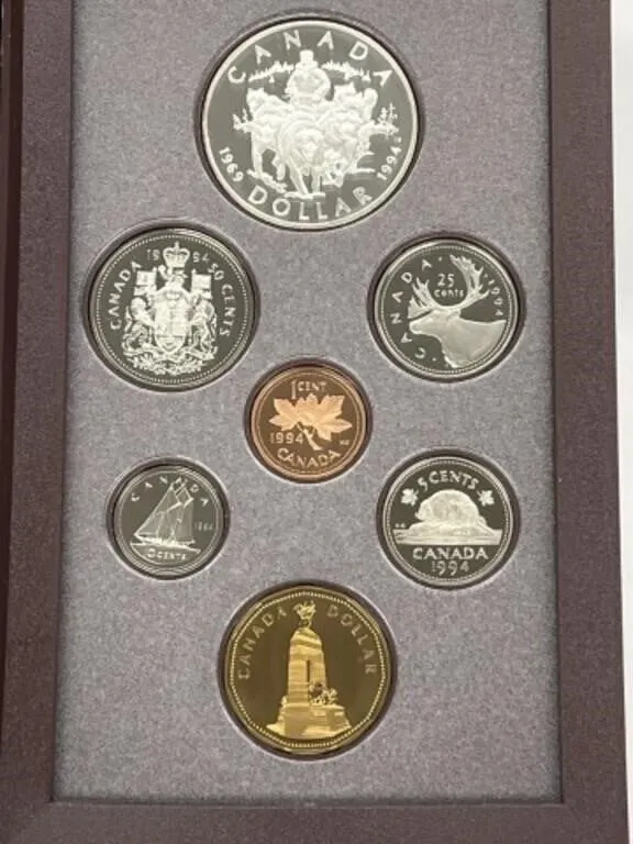 1994 Cdn Proof Set- Rcmp Northern Dog Silver