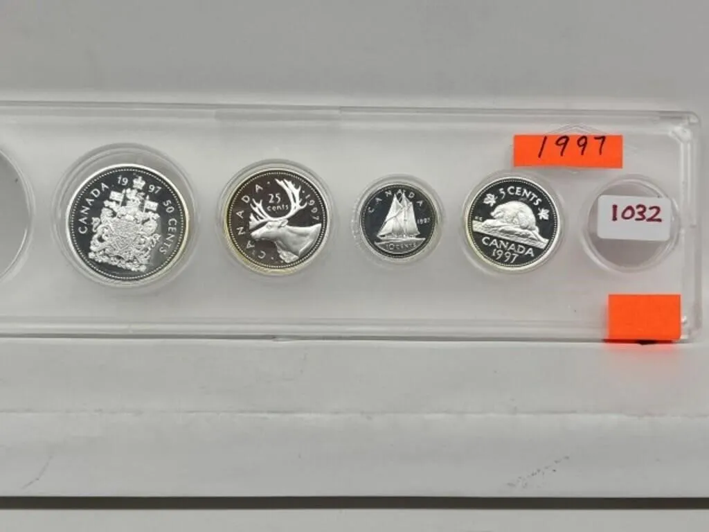 1997 Cdn Partial Set Of Fine Silver Coins