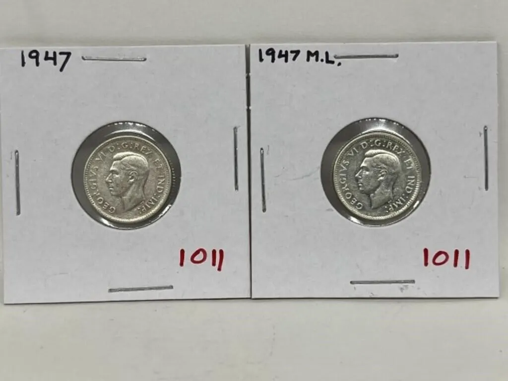1947, 1947 Ml Cdn Silver 10 Cent