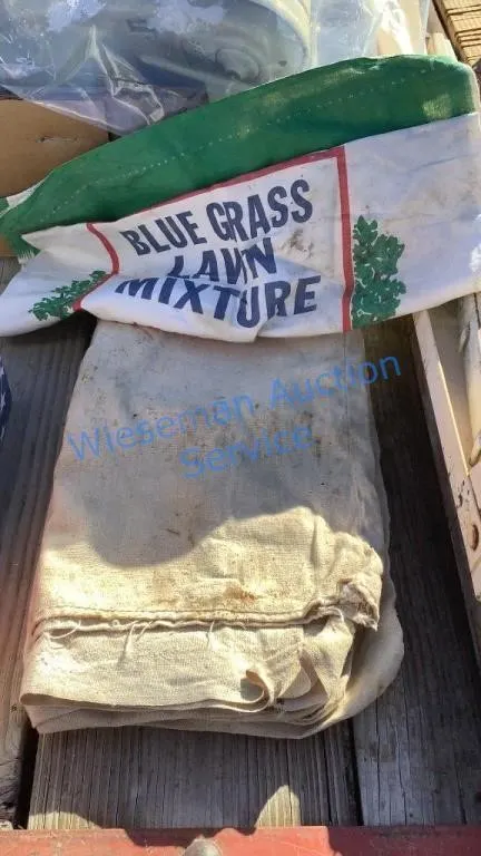 FEED SACKS AND BLUE GRASS SEED SACK