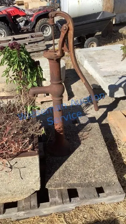 WELL PUMP ON CONCRETE BASE