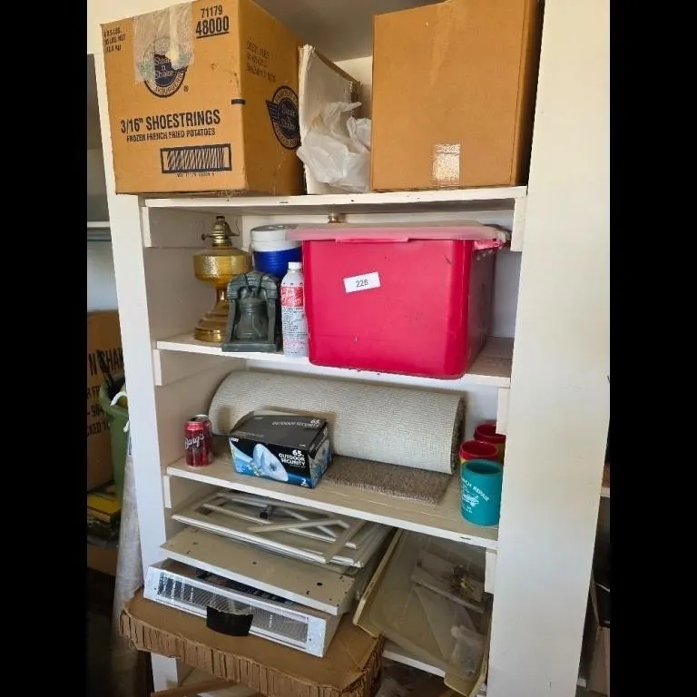 Red Storage Bin Lot of Household Items Bundle
