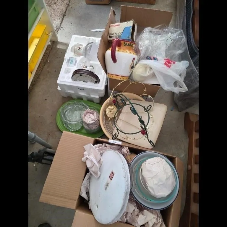 Kitchenware Decor Lot Pitcher Bowls Plates Stand