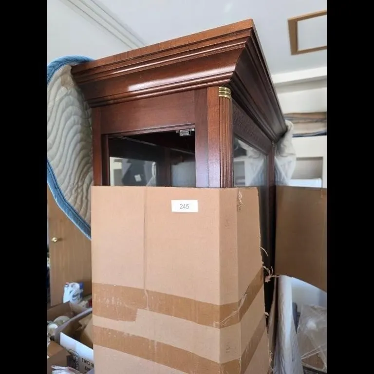 Brown Vintage Wooden Display Cabinet