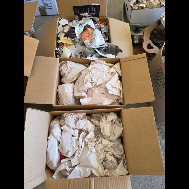 Cardboard Boxes Lot w Decorative Tin
